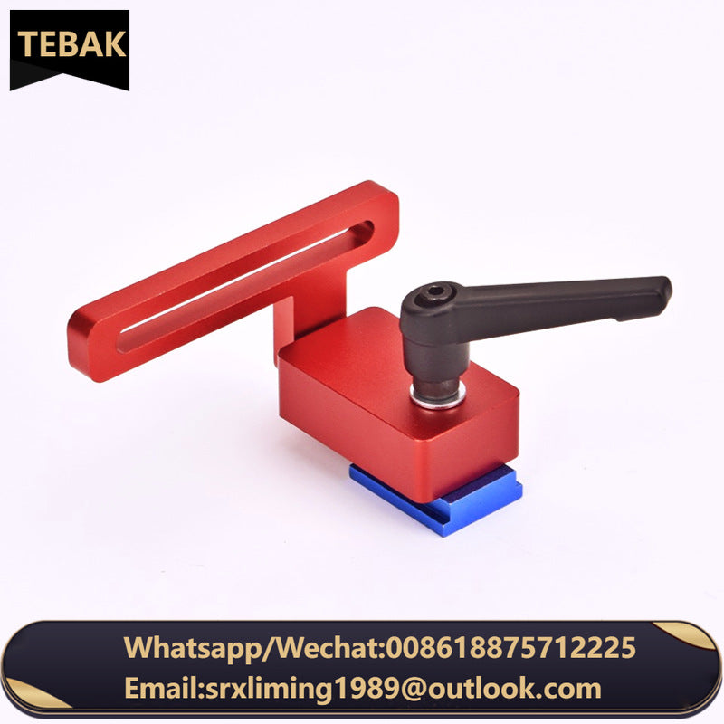TEBAK W-105 30mm Woodworking Aluminium T Track Adjustable Scale Manual Flip Accurate Miter t Track Locator Sliding Brackets Stop
