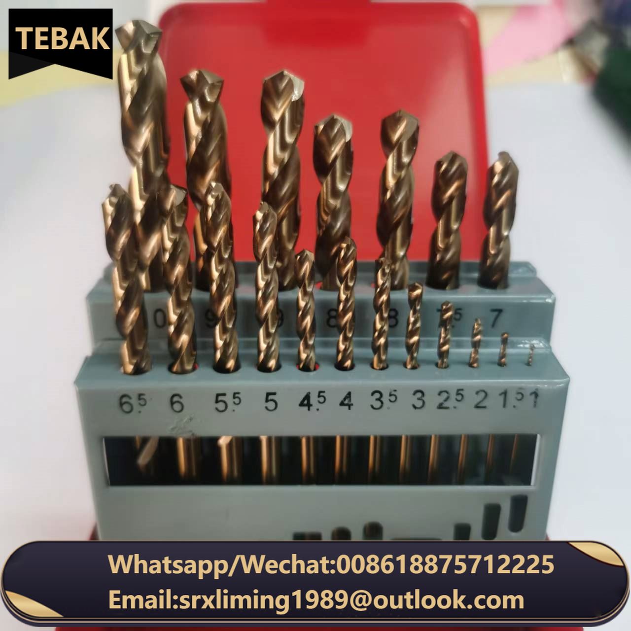 Iron Box 19PCS Din338 1.0-10mm M35 HSS Roast Yellow Cobalt Twist Drill Bit for Stainless Steel and Hard Metal Steel Drilling
