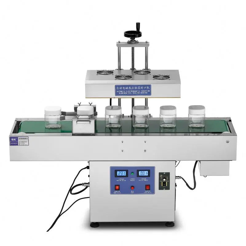 Aluminum Foil Gasket Sealing Machine Automatic Stainless Steel Continuous Plastic Bottle Glass Jar Lid Electromagnetic Induction