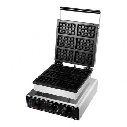 Tebak Commercial Square Waffle Maker 4Pcs Nonstick 2000W Stainless Steel Rectangle Belgian Waffle Maker Electric Waffle Machine