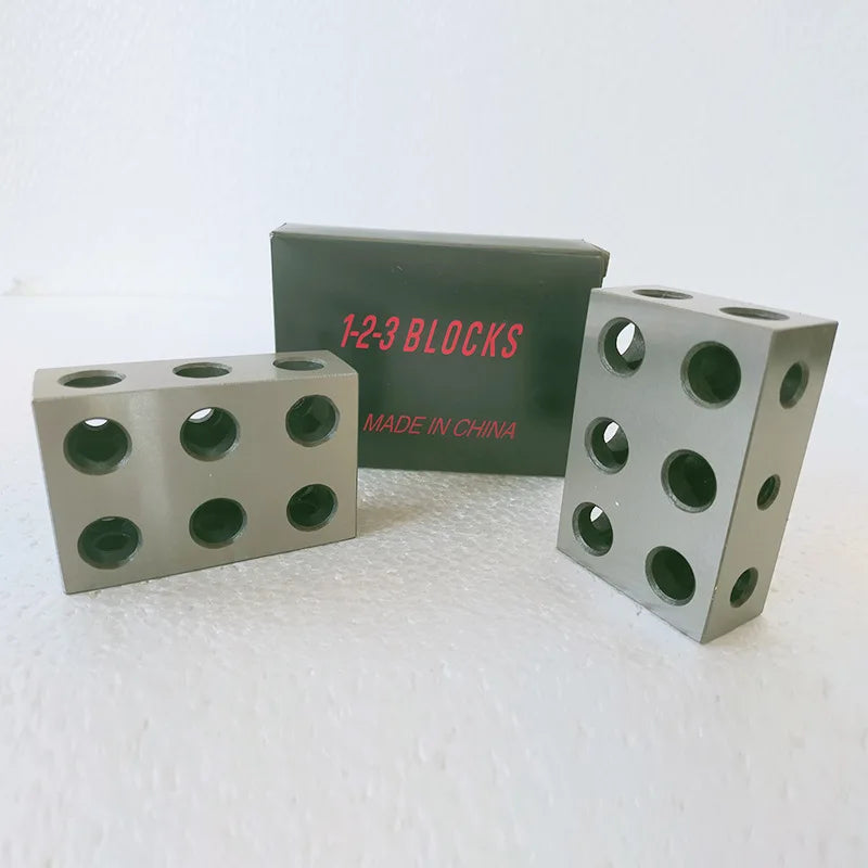 TEBAK Machine Tools 2Pc Sparallel Clamping Block Set 23 Holes Precision 1-2-3 Parallel Setup Block