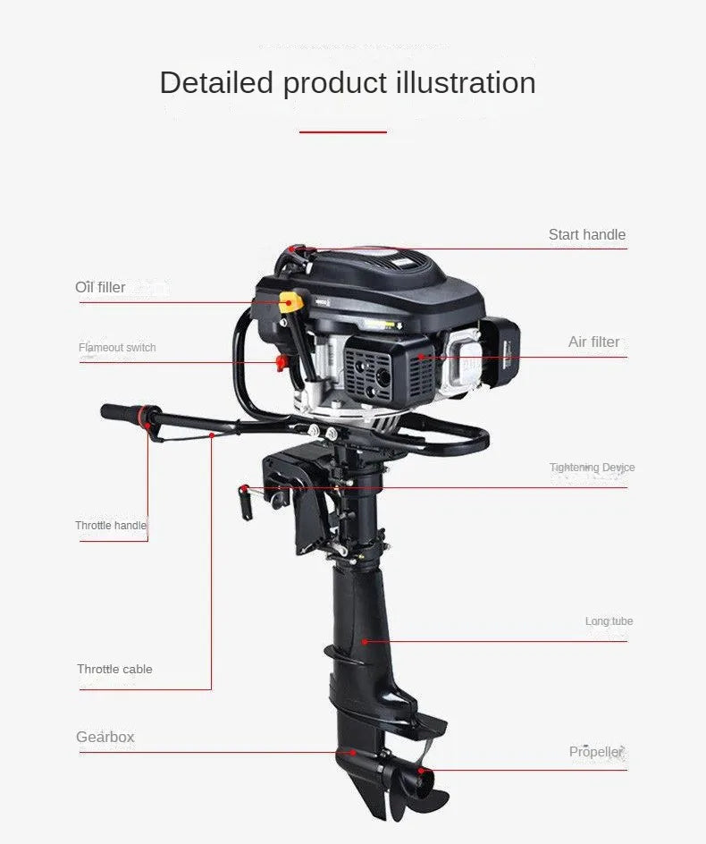 TEBAK 9.0HP 7.5 4.5 6.5 2.5 HP 4-Stroke Diesel Outboard Motors New Condition with Long Shaft for Sales or Use