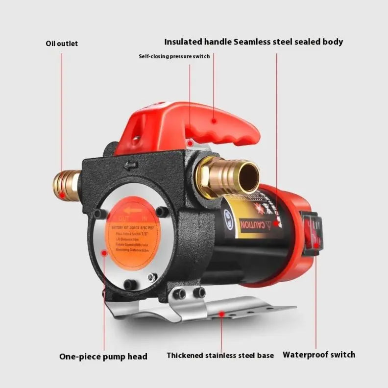 TEBAK Electric Fuel Transfer DC 12V/24V/AC 220V Car Fuel Pump Diesel Light Kerosene Electric Fuel Pump 12v Oil Transfer Pump