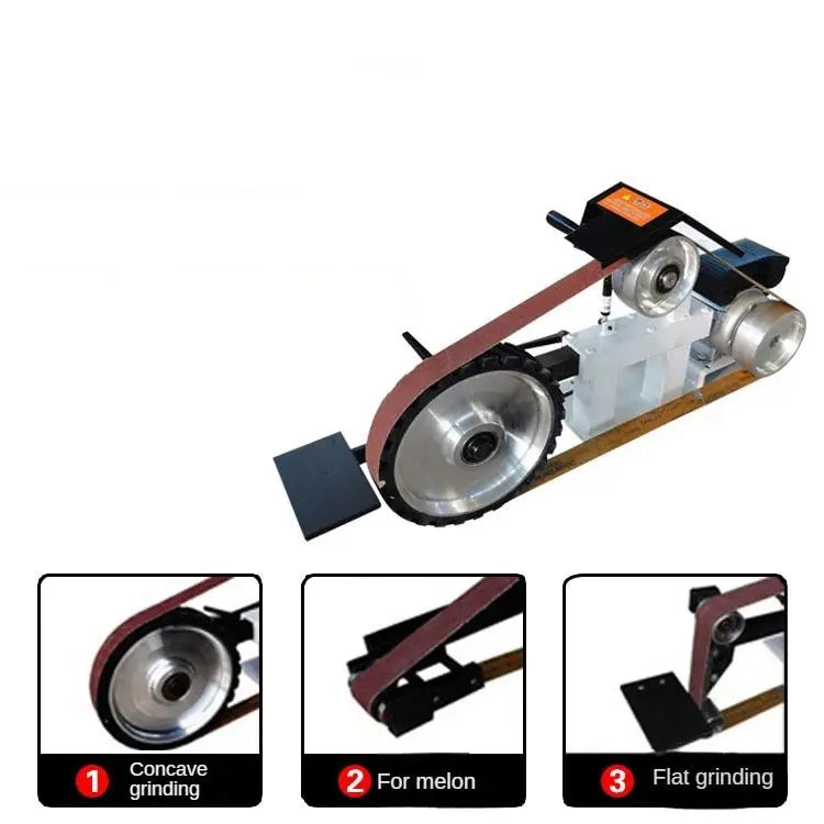 TEBAK Automatic Metal Sanding Belt Machine Multifunctional Belt Grinder Machine for Deburring and Polishing Metal Knife Parts