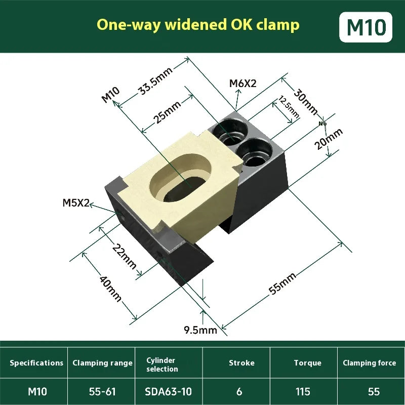 M6 M8 M10 M12 OK Vise Wedge Clamping element Precision Modular Single Precision Modular Vise for CNC Industrial Machining