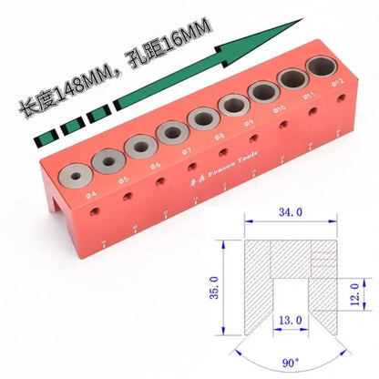 TEBAK W-125 Woodworking 4mm-12mm Pocket Hole Doweling Jig Self-centering Vertical Drilling Guide Punching Hole Locator