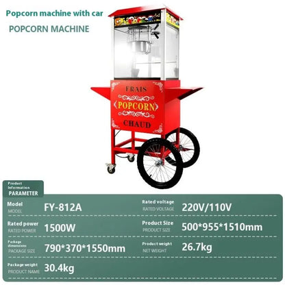 Red Roof Commercial Electric Pop Corn Making Maker Customized Popcorn Machine Popcorn Machine 8oz Kettle Popcorn Machine