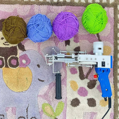 TEBAK 2 in 1 Cut Pile and Loop Pile Rug Tufting Gun Weaving Machine Carpet Hand Tissues Tufting Gun and Trimmer for Diy