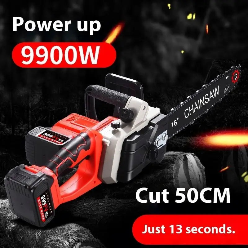 16inch High Power Hand-held Electric Chainsaw Power Tools Cordless Chainsaw for Cutting Woods