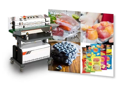 TEBAK  Automatic Continuous Vacuum Sealing Machine with Nitrogen Gas Filling Flush Sealing Machine