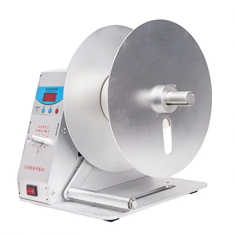 TEBAK Automatic Label Winder Rewinder and Unwinder Machine Rewind Stick Labeling Machine