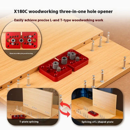 TEBAK W-149 Wood Working Ready Made 3 In1doweling Jig Kit Adjustable Drilling Guide Puncher
