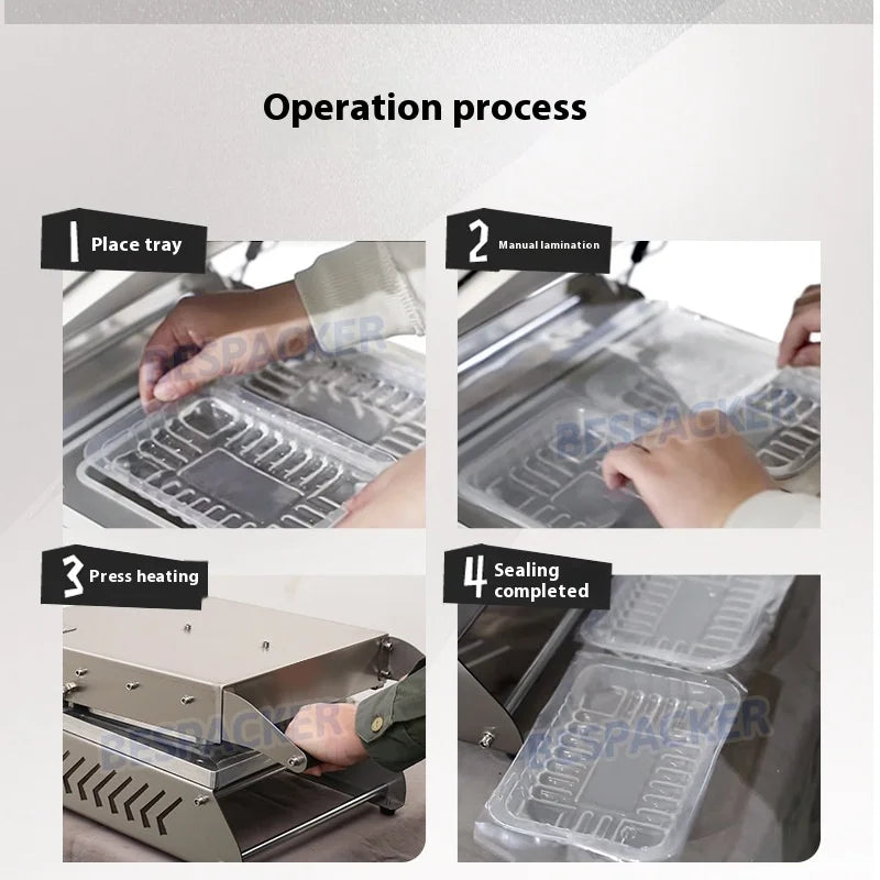 Fruit Vegetables Manual Packing Machine Fast Food Tray Sealing Machine Plastic Film Packaging Sealer Heat Seal Sealing Machine