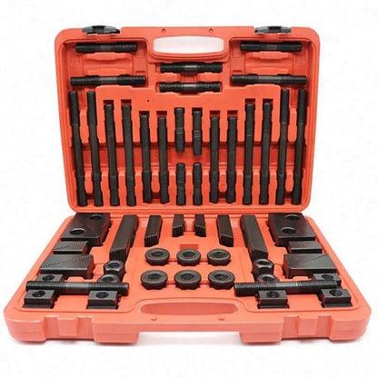 ANDUUK Milling Machine M12 M14 M16 M18 M20 MM T Slot M16 Stud Clamping Kit M12 Milling 58pcs Steel Clamping Kit