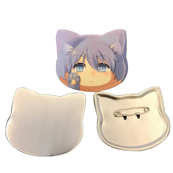 Hot Selling DIY Cat Photo 68*58mm Big Cat Shape  Badge Maker Button Machine + Paper Cutter + 100pcs Badge Parts