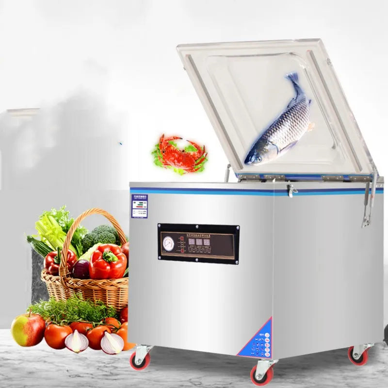 TEBAK Frozen Chicken Packaging Vacuum Machine Double Chamber Packing Automatic Mini Cheese Seafood Meat Coffee Brick
