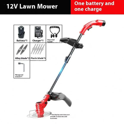 Portable Lightweight 21V Cordless Electric Grass Trimmer Weed Eater with 1 Rechargeable Battery and Folding Handle for Lawn Use