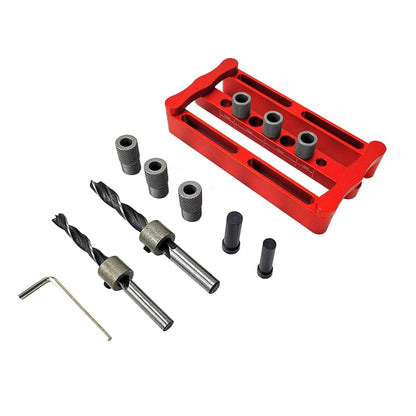 TEBAK Wood Working Tool Aluminum Dowel Jig Drill Guider Wooden Doweling Joinery for Panel Woodworking