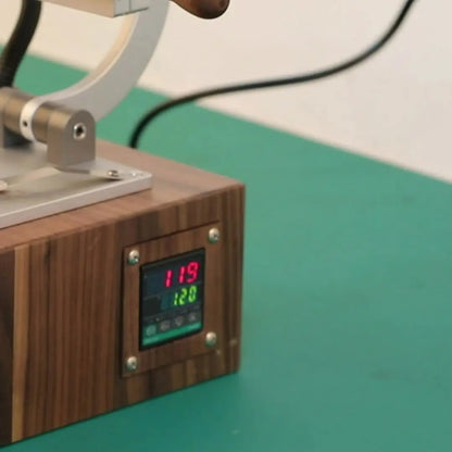 TEBAK Automatic Clothing Leather Tags Label Embossing Cutting Machine Hot Press Leather Stamping Machine