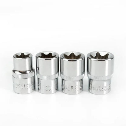 TEBAK Crv Material 14pcs/set E Torx Star Female Bit Sockets Set 1/2" 3/8" 1/4" Drive E4 - E24 Repair Tools Hand Tool Set Sleeve