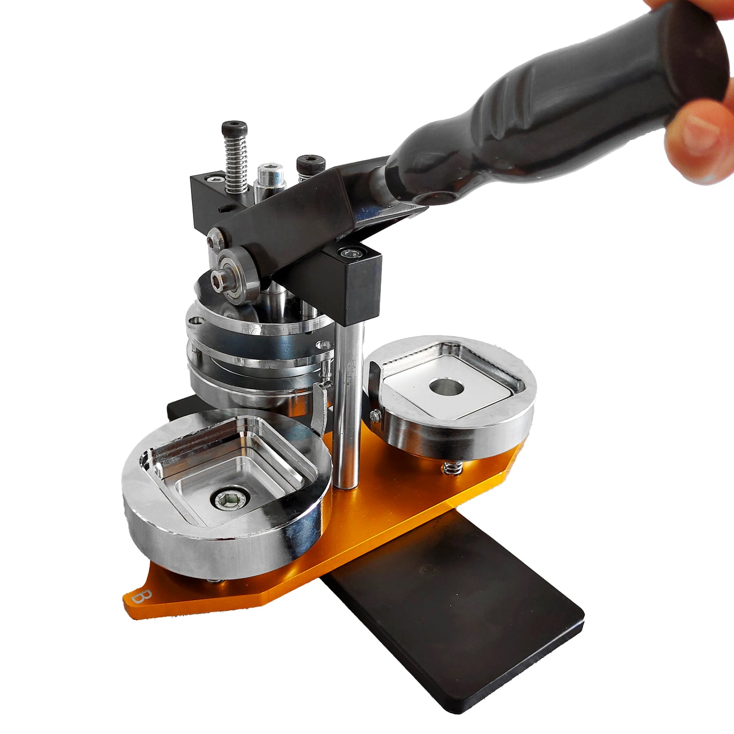 China Low Cost Angular Corner High Quality Polyester Button Machine Rectangle Shape Fridge Magnet Button Badge Making Machine