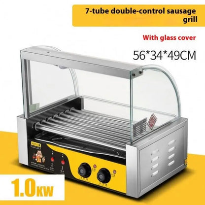 Electric 304 Stainless Steel Rollers Commercial Sausage Hot Dog Rolling Grill Machine