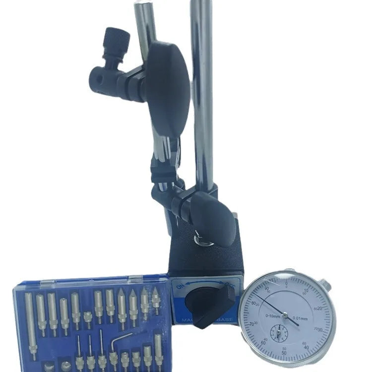 1" Dial Indicator Base Stand Tool Mic Gauge 3 in 1 Universal Large Meter Holder Percentage Bracket Magnet Holder Magnetic Base