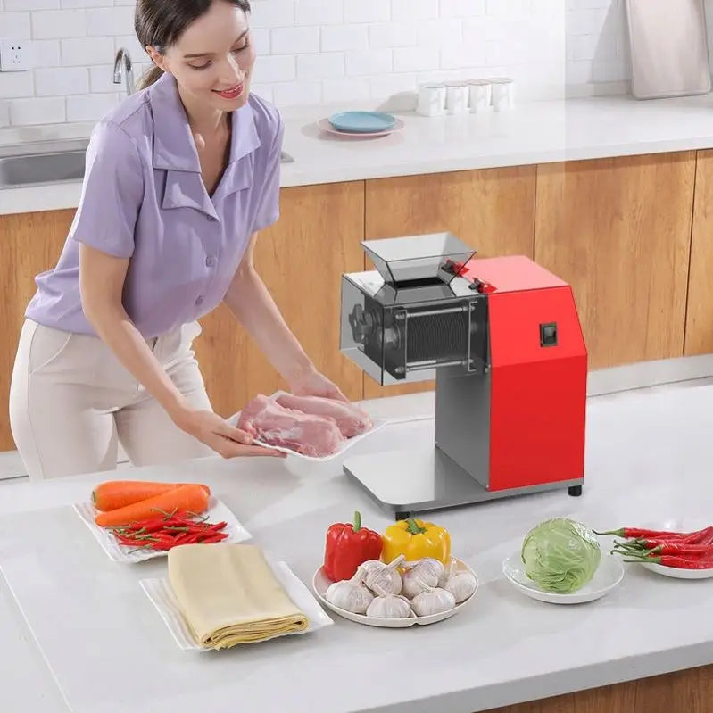 TEBAK Portable Meat Slicer Fresh Meat Slicer Desktop Commercial Cutting Slicing Meat