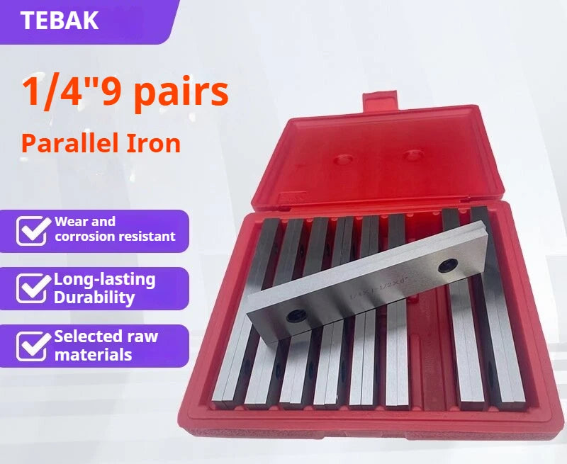 TEBAK Machine Tools 1/2 Inch Thickness Steel Parallel Sets Rectangular Metal Parallel Block