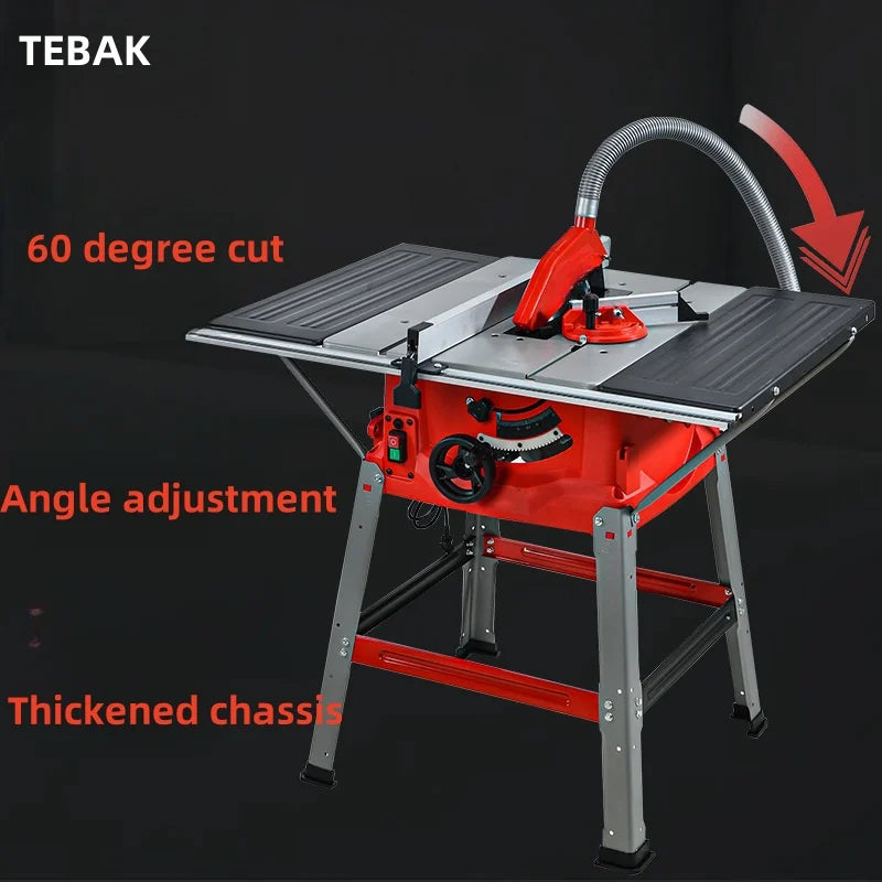 TEBAK Woodworking Precision Push Saw Dust-free Table Saw Open Board Mini Electric Wood Cutting Saw Machine Table Saw