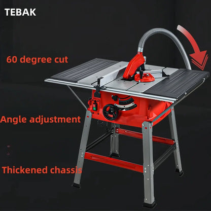 TEBAK Woodworking Precision Push Saw Dust-free Table Saw Open Board Mini Electric Wood Cutting Saw Machine Table Saw