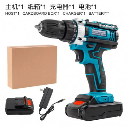 Two-Speed Cordless Electric Power Tools 21V Three Function Impact Drill Brush Battery Impact Drill Electric Screwdriver