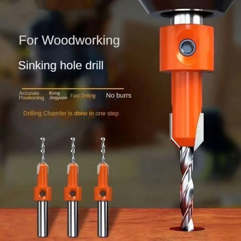 Tebak Wood Working Tool Tungsten Carbide Countersink Wood Drill Bit With Quick Change Hex Shank Screw Chamfer