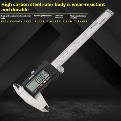 TEBAK Electronic Digital Vernier Caliper 150mm Carbon Fiber Composites Stainless Steel Micrometer Measuring Tool Digital Ruler