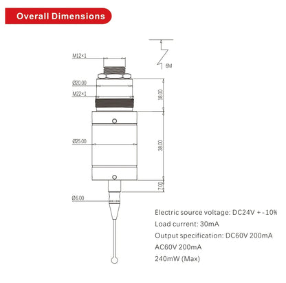 FT-60 Edge Finder Wired Probe CNC Machine Tool Automatic Centering Engraving Machine Probe Sensor High Precision 0.001mm