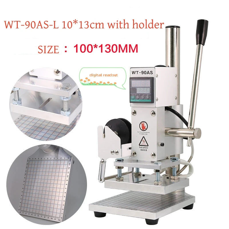 Mini Digital Hot Foil Stamping Machine 10*13cm Heating Plate Custom DIY Logo Letter Embossing Manual Hot Foil Stamping Machine