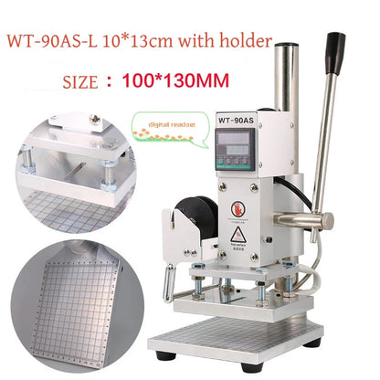 Mini Digital Hot Foil Stamping Machine 10*13cm Heating Plate Custom DIY Logo Letter Embossing Manual Hot Foil Stamping Machine