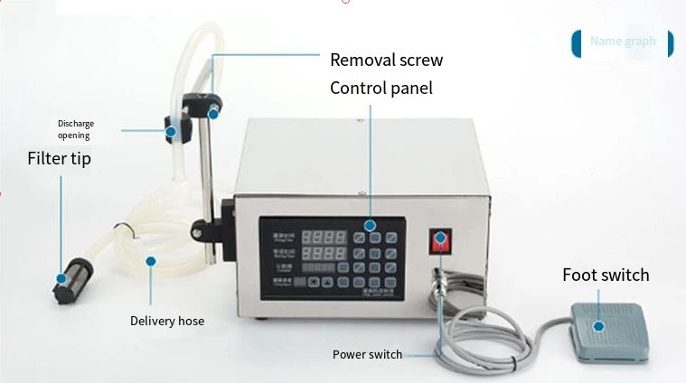 TEBAK SY-GFK280 Semi-Automatic Digital Control Electric Filler Small Beverage Milk Liquid Bottle Filling Machine