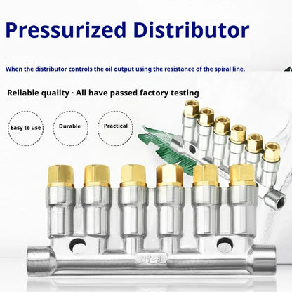 T8618 1-10 Way Volumetric Grease Oil Piston Divider Valve Lubrication System Oil Separator Valve Oil Distributor Manifold Block