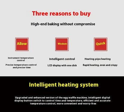 Digital Display Electric HK QQ Egg Machine Electric HK Egg Cake Oven Egg Cake Waffle Maker