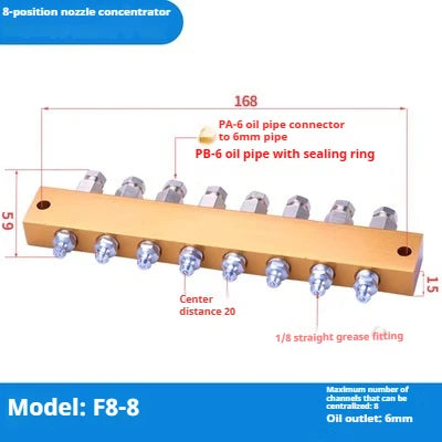 Pneumatic Adjustable Oil Distributor and Lubrication System Distribution Valve Pneumatic Plug in Connector Hose Air Distributor