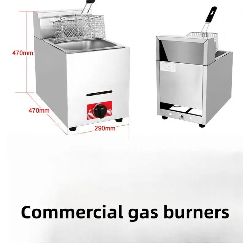 Commercial Gas Fryer Type Double Cylinder Double Screen Burger Restaurant Fryer Restaurant Equipment Thickened Batch Hair Fryer