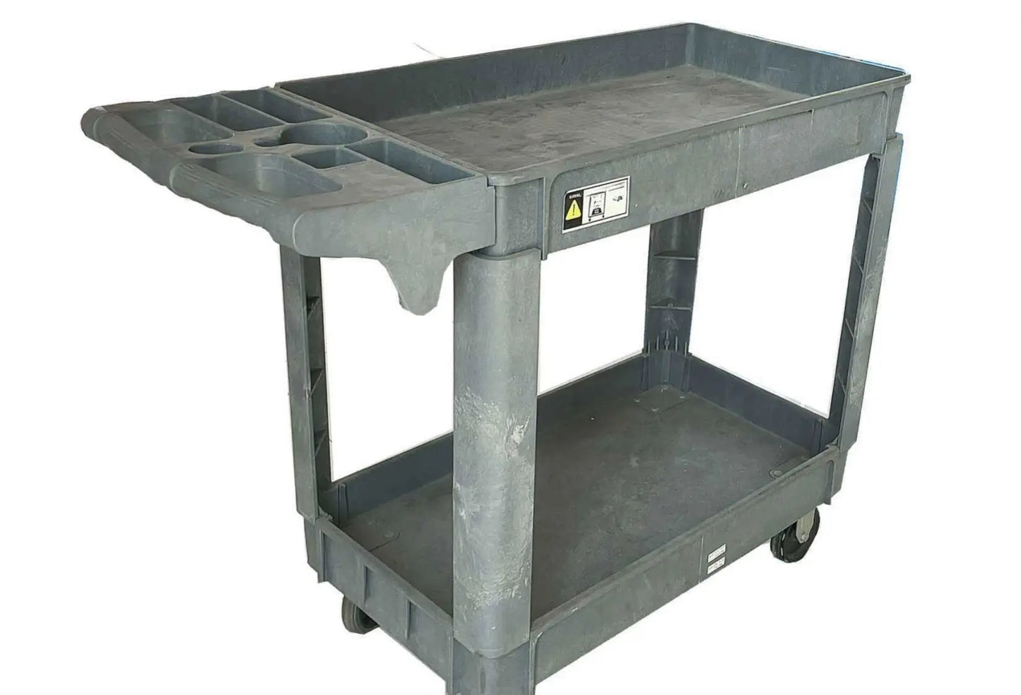 Tray Top Trolley Cart 2 Tier Stable Utility Plastic Service Cart Food Trolley for Restaurant
