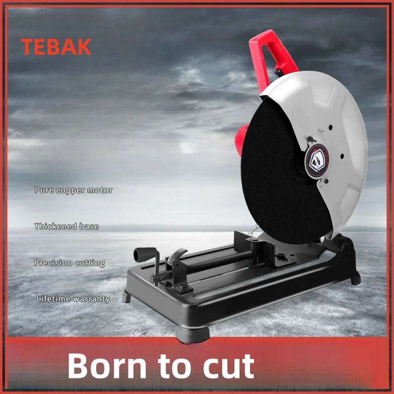 TEBAK Iron Industrial Metal Chop off Circular Saw Power Tools Portable Folding 14inch Chop Saw 2000W 3900RPM Cutting Machine
