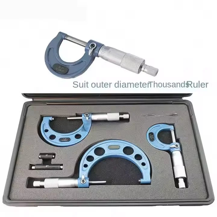 0-25mm 0.01mm Measuring Tool Series Outside Micrometers Set 0-100mm Outer Diameter Micrometer Set Spiral Micrometer 3/4/6 Sets
