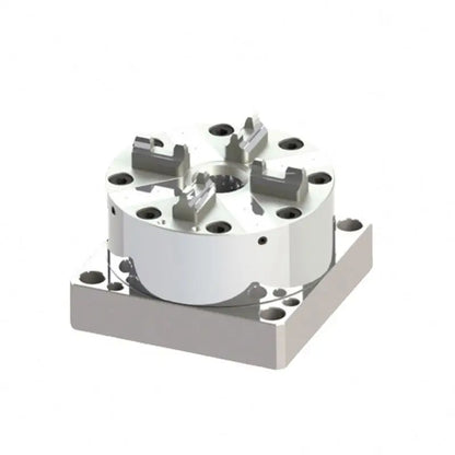 TEBAK Precise Stainless Steel CNC Lathe Turning 4 Jaw Chuck D100 Pneumatic Collet Chuck Equipped with Multifunctional Base Plate