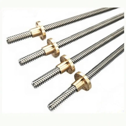 TEBAK W-08 C5 C7  8mm 110 200 400 500 600 1000mm T8 Trapezoidal Lead Screw with Brass Nut for Cnc Machine Stepper Motor