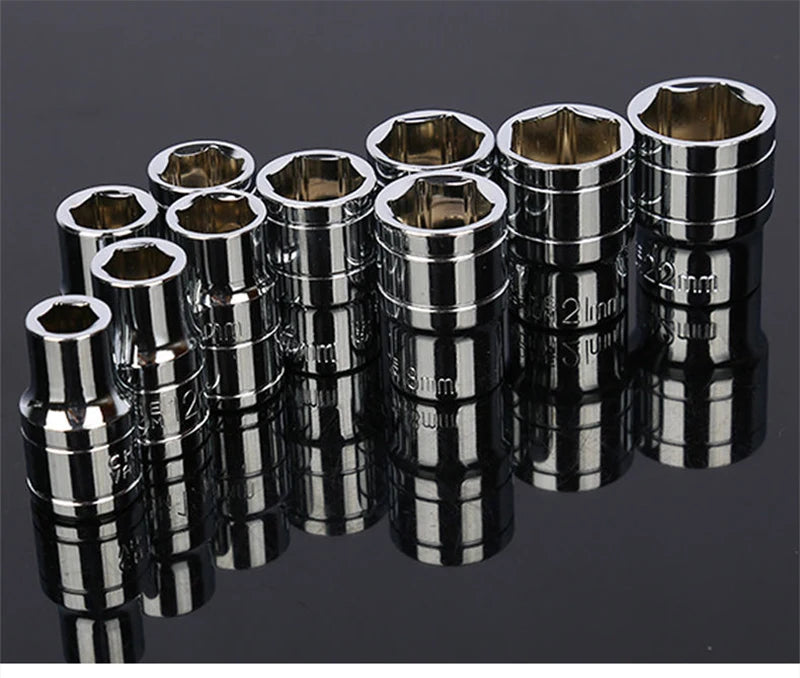 TEBAK Hot Seal 12pcs Sleeves Small Quick Reverse Ratchet Wrench Set