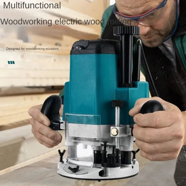 Electric Wood Router Wood Milling Machine 2200W Woodworking Machinery Engraving Slotting Carving Carpentry Electric Trimmer