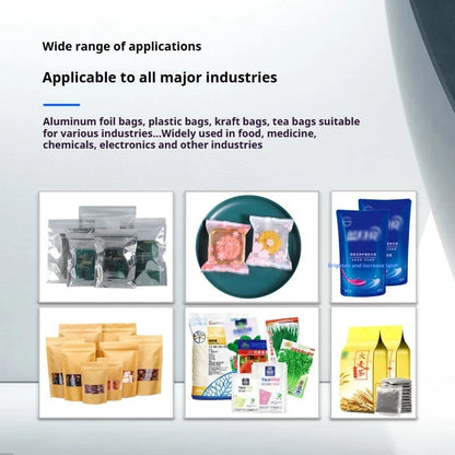 TEBAK Continuous Bag Band Sealer Machine Horizontal Continuous Aluminium Electric Heat Sealing Machine